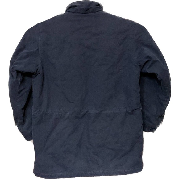 VTG 90s L.L.‎ Bean Women Baxter State Parka Jacket Navy Zip Medium Cotton Blend - Picture 3 of 3